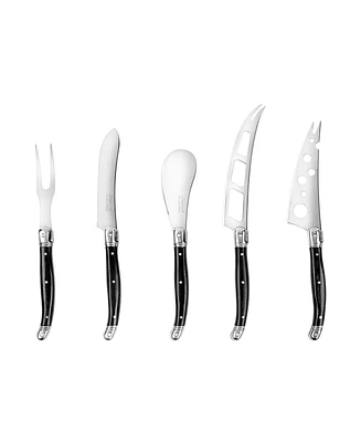 French Home Laguiole 5-Piece Artisan Cheese Knife Set with Pakkawood Handles