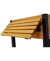 Raised Garden Bed, Metal Leg Wood Planter Boxes with Folding Storage Shelf, Elevated Planter Box for Growing Fresh Herbs, Vegetables, Flowers Great fo