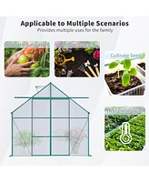 Simplie Fun 8x8 Ft Double Door Polycarbonate Greenhouse Raised Base and Anchor Aluminum Heavy Duty Walk