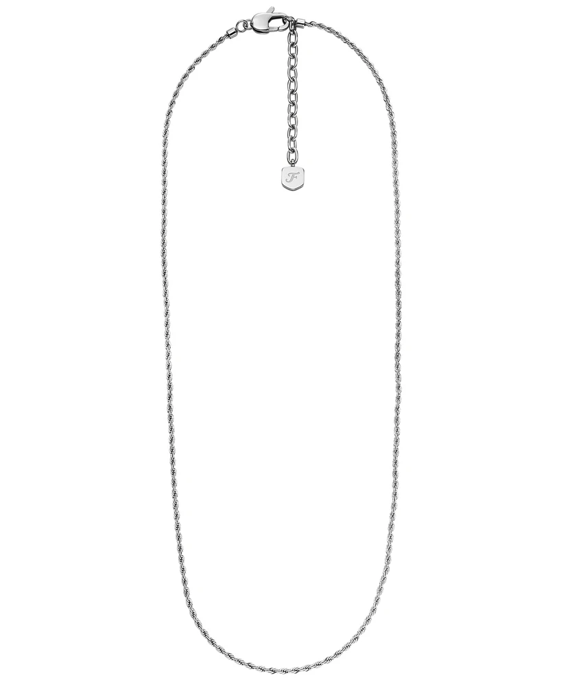 Fossil Silver Plated Stainless Steel Chain Necklace