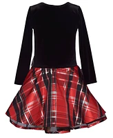 Bonnie Jean Big Girls Plaid Hipster with Side Bow Dress