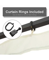 12' x 12' Universal Replacement Mesh Sidewall Netting for Patio Gazebos and Canopy Tents with Zippers, (Sidewall Only), Cream