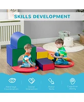 Simplie Fun 7-Piece Baby Soft Play Equipment, Toddler Climber for Creativity and Shape Discovery, with Easy-to-Clean Surface, Climbing Toy for Toddler