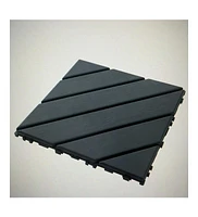 Plastic Interlocking Deck Tiles, 36-Pack, 12" x12" Waterproof Outdoor All Weather Use Patio Tiles with Enhanced Drainage Design, Perfect for