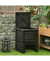 Streamdale Furniture Garden Compost Bin 80 Gallon Outdoor Large Capacity Composter Fast Create Fertile Soil Aerating Box, Easy Assembly, Black