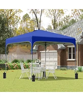 8' x 8' Pop Up Canopy Tent with Wheeled Carry Bag and 4 Sand Bags, Instant Sun Shelter, Tents for Parties, Height Adjustable, for Outdoor, Garden, Pat