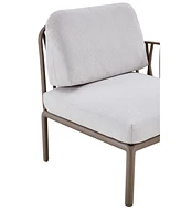Patio indoor/ outdoor garden single sofa armchairs plastic with soft cushion Weather waterproof chair Sectional Furniture for Balcony Garden Pool Lawn