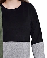 Ny Collection Women's Long Sleeve Colorblocked Top