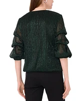 Msk Petite Metallic Lantern-Sleeve Top