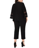 Msk Plus Open-Front 3/4-Sleeve Cover-Up