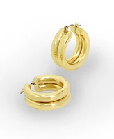 Steve Madden Gold-Tone Chubby Double Hoop Earrings