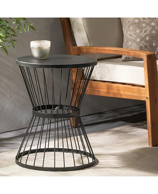 Simplie Fun Lassen 16: Modern Hourglass End Table For Outdoor Sophistication