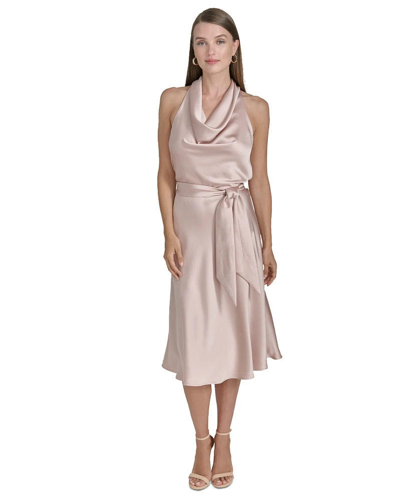 Halston Women's Satin Halter Dress