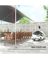 10'x20' Carport Heavy Duty Galvanized Car Canopy with Included Anchor Kit, 3 Reinforced Steel Cables, Grey