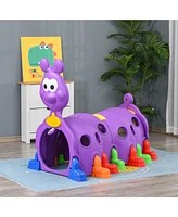 Caterpillar Climbing Tunnel for Kids Climb-n-Crawl Toy Indoor & Outdoor Toddler Play Structure for 3-6 Years Old, Purple