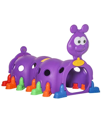 Caterpillar Climbing Tunnel for Kids Climb-n-Crawl Toy Indoor & Outdoor Toddler Play Structure for 3-6 Years Old, Purple