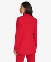 Calvin Klein Petite Notch-Lapel Button-Front Blazer