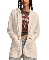 Lucky Brand Women's Waffle Knit Hooded Cardigan