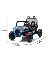 24V Two-seater Kids Ride On Utv W/Parents Control,400W Super Power, Four-wheel suspension, Led Light with Rear searchlight, Bluetooth, MP3,Music, Rear