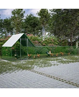 Simplie Fun 26'Lx6.7'Wx6.6' ft Large Metal Chicken Coop, Walk