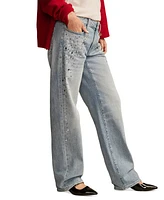 Lucky Brand Women's The Baggy Embellished Wide-Leg Jeans