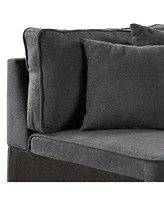 Streamdale Furniture Silvester Modular Right Facing Chair w/2 Pillows, Gray Fabric