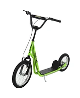 Streamdale Furniture Youth Scooter, Teens Kick Scooter, Adjustable Handlebar Ride On Toy for 5+ with 16" Front and 12" Rear Dual Brakes Inflatable Whe