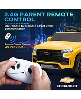 Simplie Fun Chevrolet Tahoe Licensed Kids Ride on Car, 12V Battery Powered Kids Electric Car with Remote Control, 4