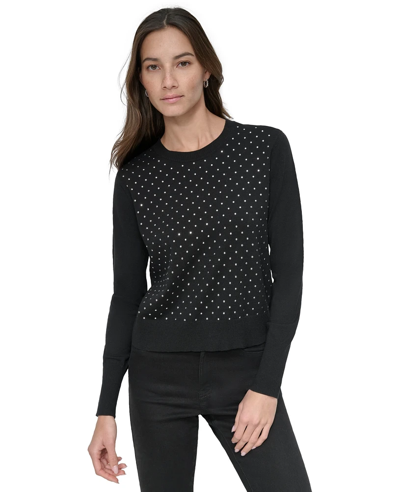 Dkny Jeans Women's Studded Crewneck Sweater