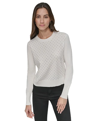 Dkny Jeans Women's Studded Crewneck Sweater - IVY