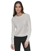 Dkny Jeans Women's Studded Crewneck Sweater - IVY
