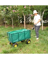 Streamdale Furniture Flower Cart Garden Flower Cart is easier to transport firewood (green+cloth bag)