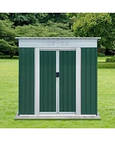 Simplie Fun Outdoor Storage Sheds 6FTx4FT Pent Roof Green