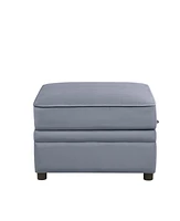 Streamdale Furniture Bois Ii Ottoman (Storage) in Gray Velvet