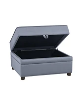 Streamdale Furniture Bois Ii Ottoman (Storage) in Gray Velvet