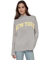 Dkny Jeans Women's New York Intarsia-Knit Mock Neck Sweater