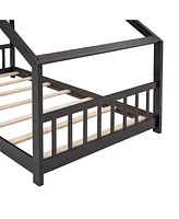 Slickblue Twin Wooden House Bed for Children