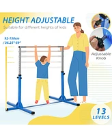 Streamdale Furniture Gymnastics Bar for Kids, Adjustable Height Gym Bar, Junior Training Kip Bar for Home, Built for kids 3+ Years, Blue