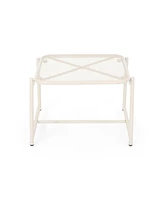 Simplie Fun Kincaid 13" H White Mesh Top Outdoor Side Table