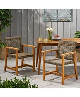 Hampton Wood And Wicker Dining Chair(Set Of 2)