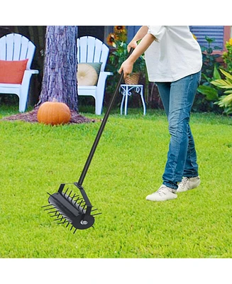 Streamdale Furniture Rolling manual lawn aerator, Home aerator lawn tool pusher, 58-inch handle push lawn aerator for lawns, yards and gardens