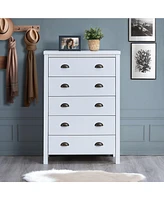 Streamdale Furniture Modern 5-Drawer Dresser: Sleek Storage, Easy Assembly, Safety Interlock