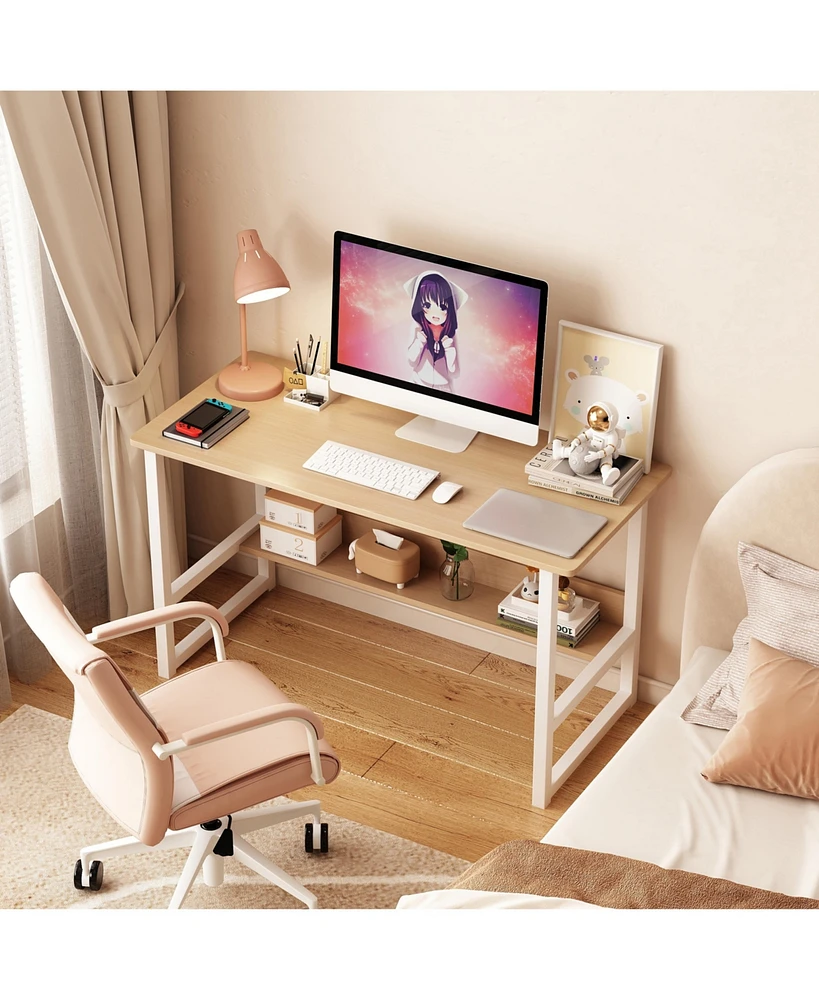 Simplie Fun Computer desk Desktop house Simple desk bedroom desk desk Student home study desk, Home Office Computer Desk with Bookshelf, Wood Computer