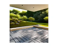 Streamdale Furniture 27 Pack Interlocking Plastic Deck Tiles - 12" x12" Square - Waterproof Outdoor