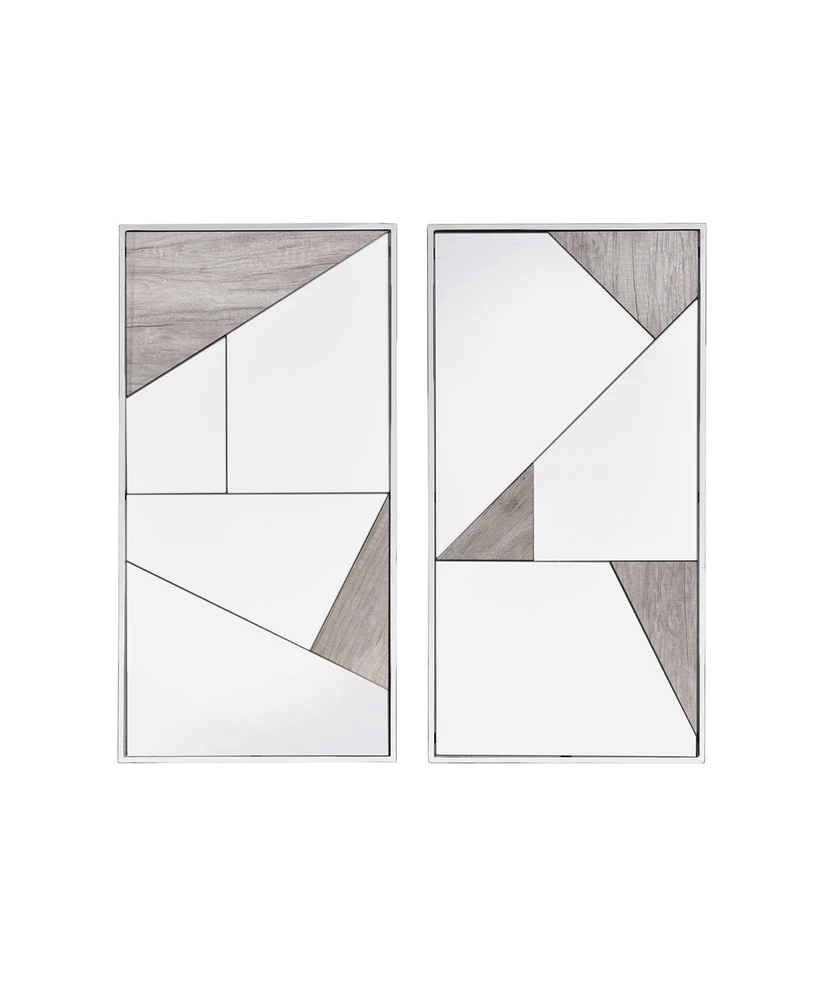 Simplie Fun Chafik Wall Accent Mirror (Set-2), Mirrored, Chrome &