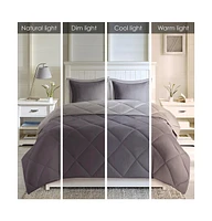 Diamond Quilting Reversible Down Alternative Comforter Set