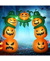 Simplie Fun Giant 10FT Halloween Inflatables Pumpkin Archway, Outdoor Blow Up Yard Decoration with Build-in Led