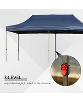 Streamdale Furniture 10' x 20' Pop Up Canopy Tent with Sidewalls & Doors, Instant Tents for Parties with Wheeled Carry Bag, Height Adjustable, for Out