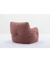 Slickblue Soft Teddy Fabric Tufted Foam Bean Bag Chair for Cozy Indoor Seating