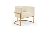 Slickblue Upholstered Velvet Chair with Gold Metal Base for Stylish and Elegant Home Decor